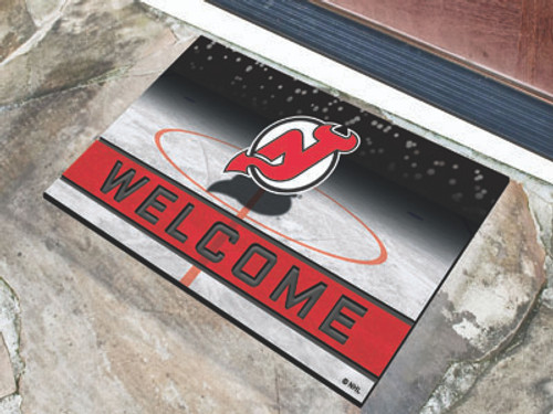 New Jersey Devils Door Mat 18x30 Welcome Crumb Rubber - Special Order