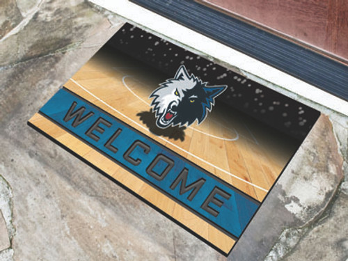 Minnesota Timberwolves Door Mat 18x30 Welcome Crumb Rubber - Special Order