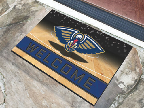 New Orleans Pelicans Door Mat 18x30 Welcome Crumb Rubber - Special Order