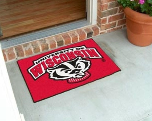 Wisconsin Badgers Rug - Starter Style, Mascot Design - Special Order