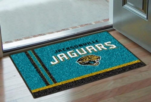 Jacksonville Jaguars Rug - Starter Style, Logo/Stripes Design - Special Order