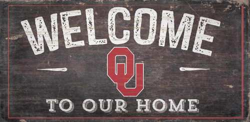 Oklahoma Sooners Sign Wood 6x12 Welcome To Our Home Design - Special Order