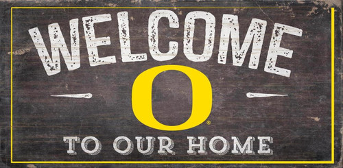 Oregon Ducks Sign Wood 6x12 Welcome To Our Home Design - Special Order