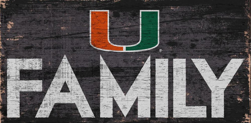 Miami Hurricanes Sign Wood 12x6 Family Design - Special Order