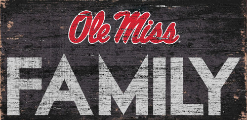 Mississippi Rebels Sign Wood 12x6 Family Design - Special Order