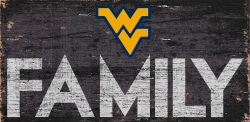 West Virginia Mountaineers Sign Wood 12x6 Family Design - Special Order