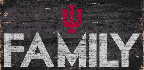 Indiana Hoosiers Sign Wood 12x6 Family Design - Special Order