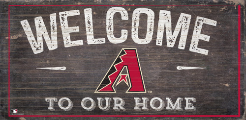 Arizona Diamondbacks Sign Wood 6x12 Welcome To Our Home Design - Special Order