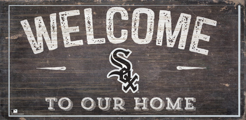 Chicago White Sox Sign Wood 6x12 Welcome To Our Home Design - Special Order