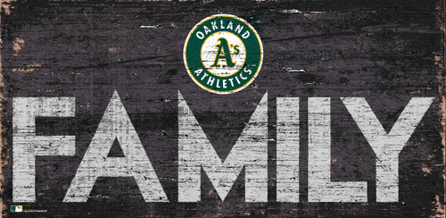 Oakland Athletics Sign Wood 12x6 Family Design - Special Order