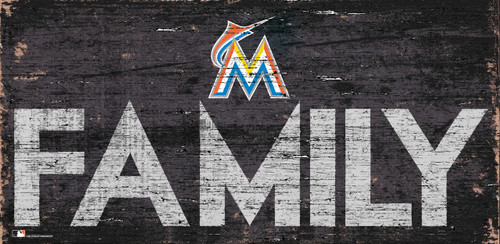 Miami Marlins Sign Wood 12x6 Family Design - Special Order