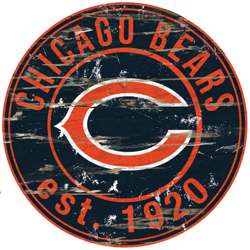 Chicago Bears Wood Sign - 24" Round - Special Order