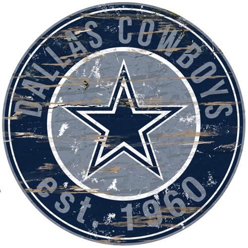 Dallas Cowboys Wood Sign - 24" Round - Special Order