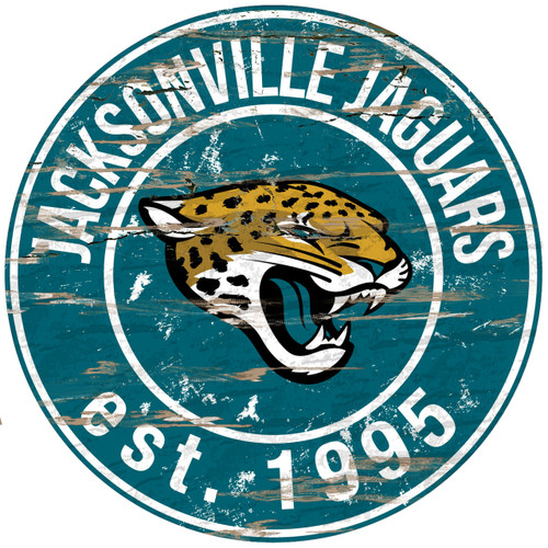 Jacksonville Jaguars Wood Sign - 24" Round - Special Order