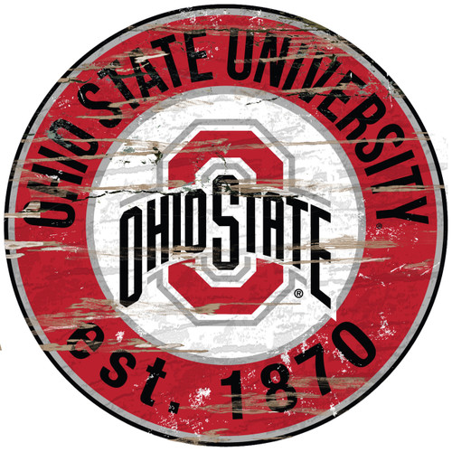 Ohio State Buckeyes Wood Sign - 24" Round - Special Order