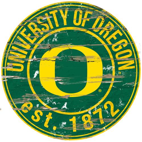 Oregon Ducks Wood Sign - 24" Round - Special Order