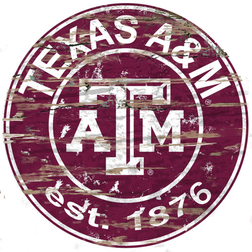 Texas A&M Aggies Wood Sign - 24" Round - Special Order