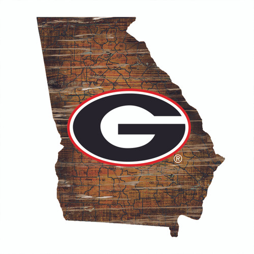 Georgia Bulldogs Wood Sign - State Wall Art - Special Order