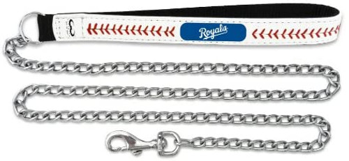 Kansas City Royals Pet Leash Leather Chain Baseball Size Large CO