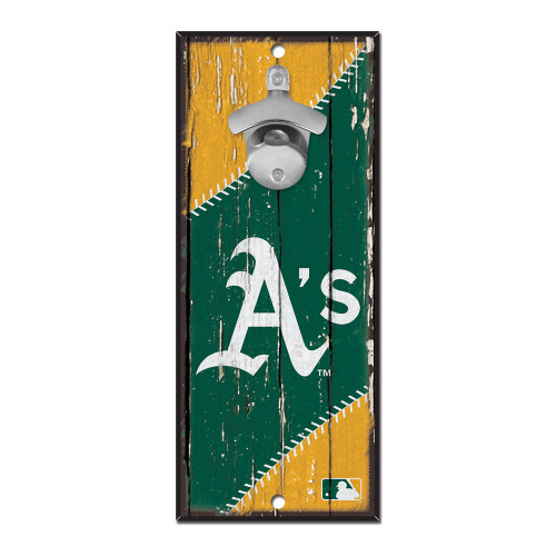 Oakland Athletics Sign Wood 5x11 Bottle Opener - Special Order