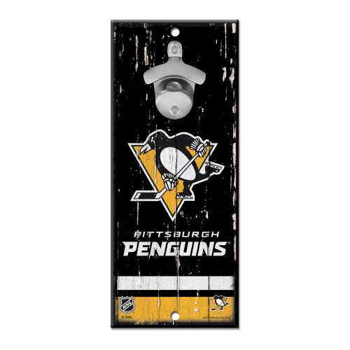 Pittsburgh Penguins Sign Wood 5x11 Bottle Opener - Special Order