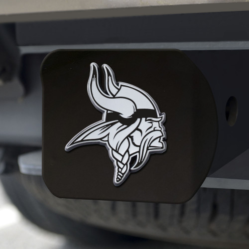 Minnesota Vikings Hitch Cover Chrome Emblem on Black - Special Order