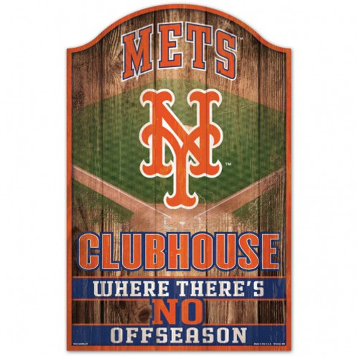 New York Mets Sign 11x17 Wood Fan Cave Design