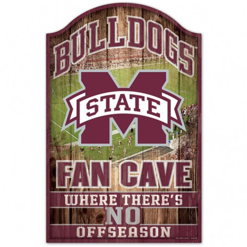 Mississippi State Bulldogs Sign 11x17 Wood Fan Cave Design - Special Order