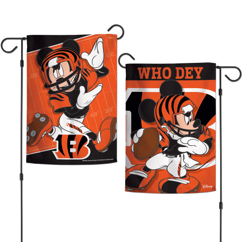 Cincinnati Bengals Flag 12x18 Garden Style 2 Sided Disney - Special Order