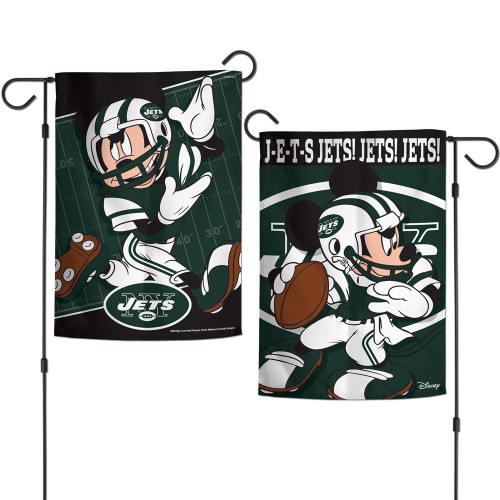 New York Jets Flag 12x18 Garden Style 2 Sided Disney - Special Order