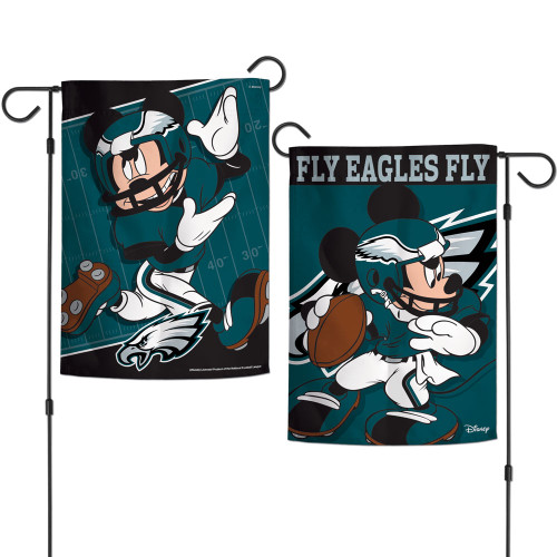 Philadelphia Eagles Flag 12x18 Garden Style 2 Sided Disney - Special Order
