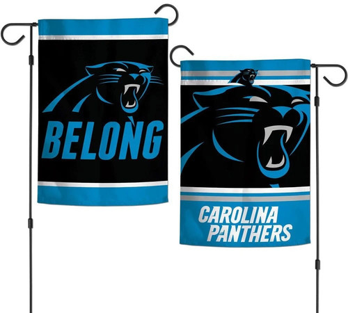 Carolina Panthers Flag 12x18 Garden Style 2 Sided Slogan Design - Special Order