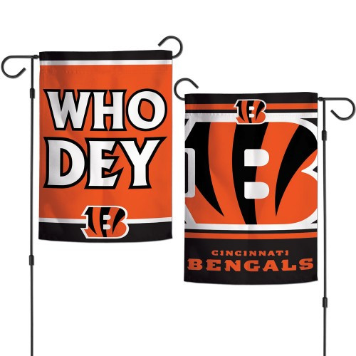 Cincinnati Bengals Flag 12x18 Garden Style 2 Sided Slogan Design - Special Order
