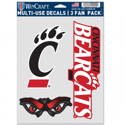 Cincinnati Bearcats Decal Multi Use Fan 3 Pack Special Order