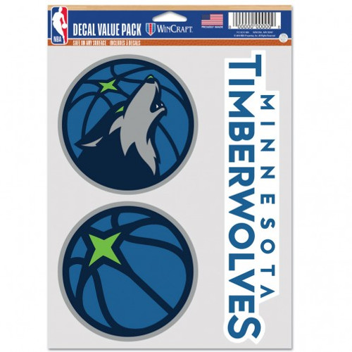 Minnesota Timberwolves Decal Multi Use Fan 3 Pack Special Order