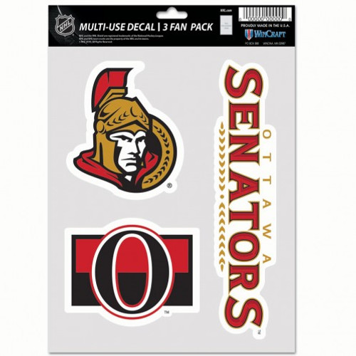 Ottawa Senators Decal Multi Use Fan 3 Pack Special Order