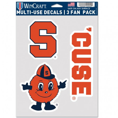 Syracuse Orange Decal Multi Use Fan 3 Pack Special Order