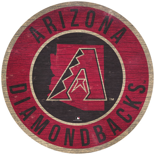 Arizona Diamondbacks Sign Wood 12 Inch Round State Design Special Order