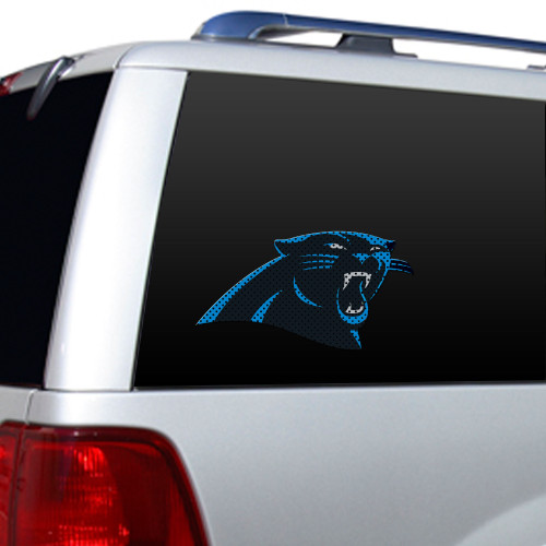 Carolina Panthers Window Film 12 Inch Die Cut CO