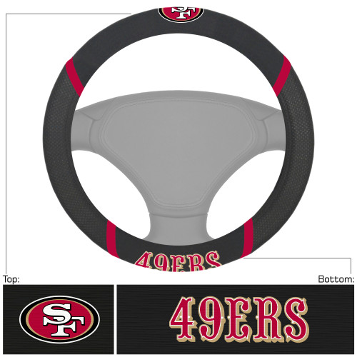 San Francisco 49ers Steering Wheel Cover Mesh/Stitched