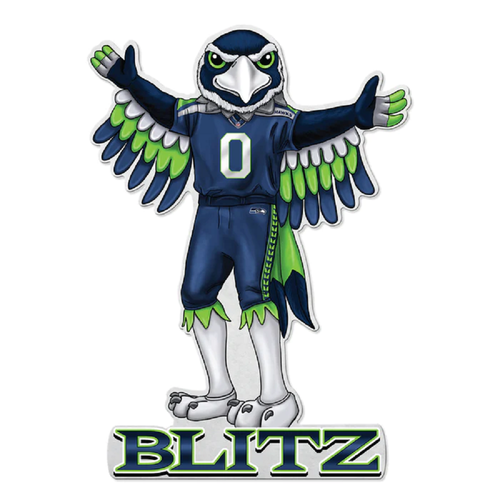 Seattle Seahawks Pennant Shape Cut Mascot Design