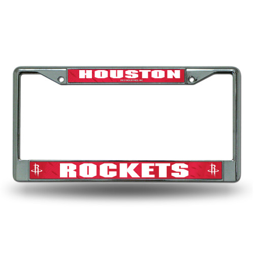 Houston Rockets License Plate Frame Chrome Printed Insert - Special Order