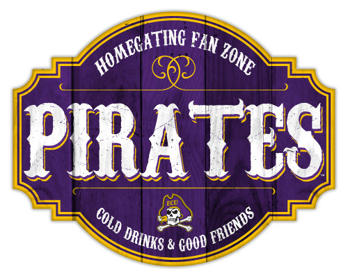 East Carolina Pirates Sign Wood 12 Inch Homegating Tavern - Special Order