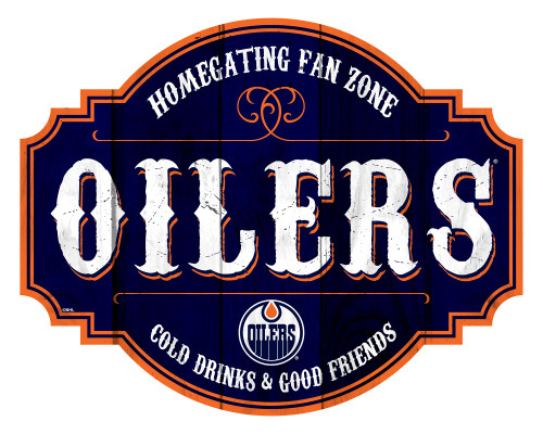 Edmonton Oilers Sign Wood 12 Inch Homegating Tavern - Special Order
