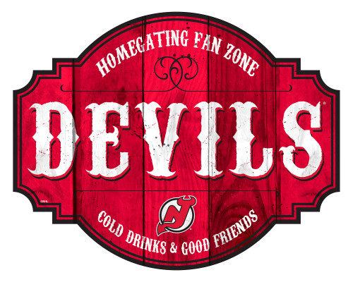New Jersey Devils Sign Wood 12 Inch Homegating Tavern - Special Order