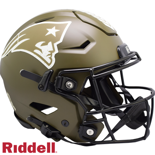 New England Patriots Helmet Riddell Authentic Full Size SpeedFlex Style Salute To Service