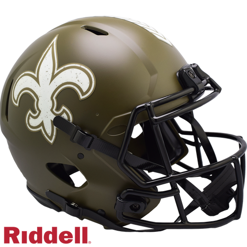 New Orleans Saints Helmet Riddell Authentic Full Size Speed Style Salute To Service