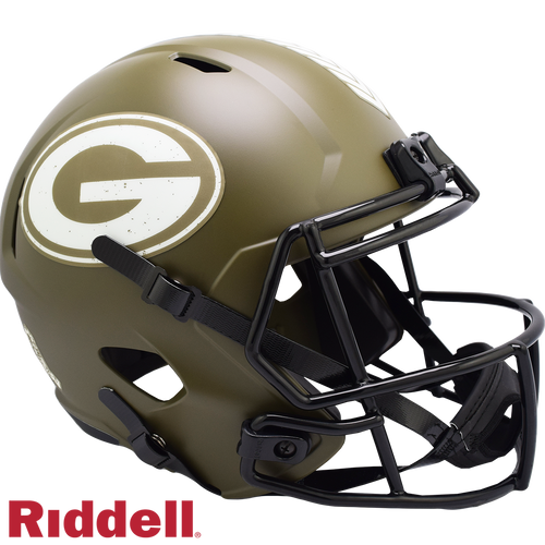 Green Bay Packers Helmet Riddell Replica Full Size Speed Style Salute To Service