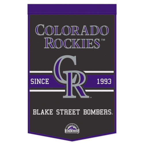 Colorado Rockies Banner Wool 24x38 Dynasty Slogan Design - Special Order