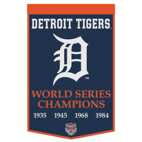 Detroit Tigers Banner Wool 24x38 Dynasty Champ Design - Special Order